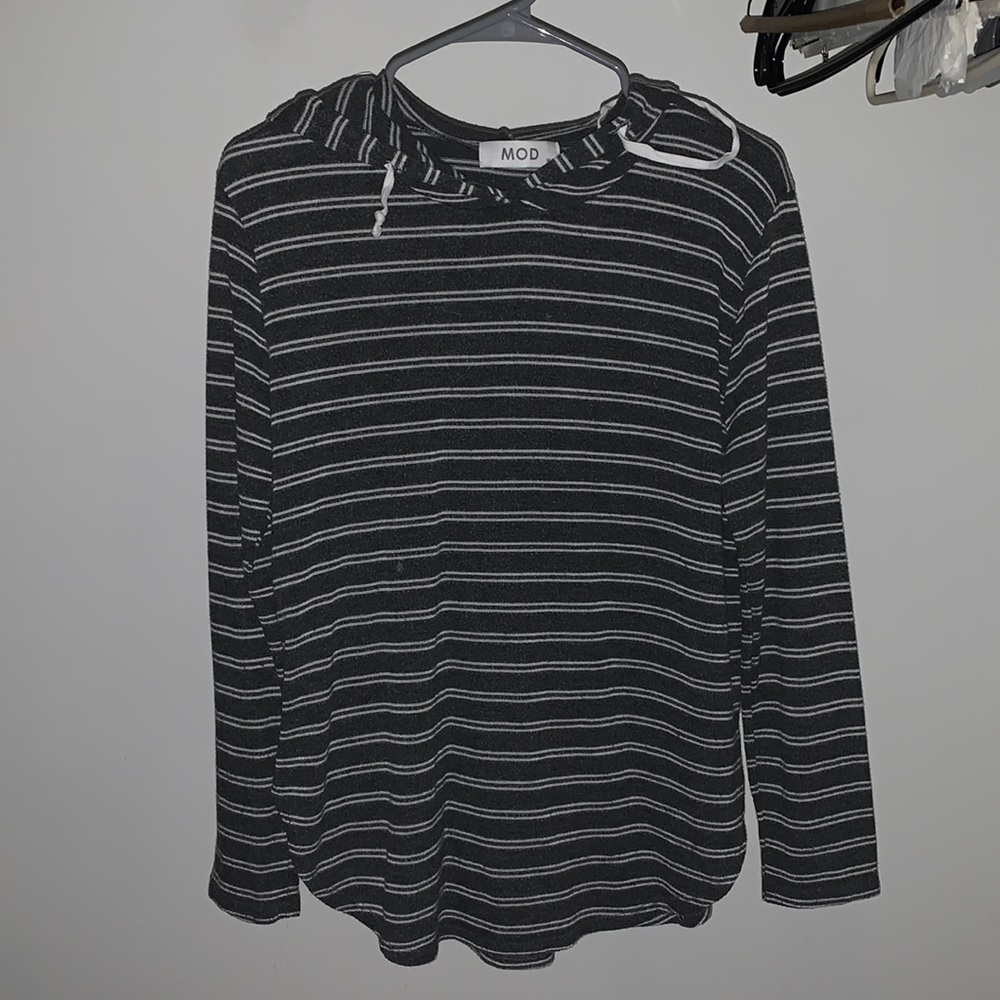 Medium striped jacket with hood
